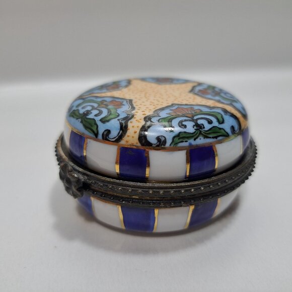 Cloisonne Enamel Collectible Medicine Pill Box Container Multi Colored - Picture 6 of 16